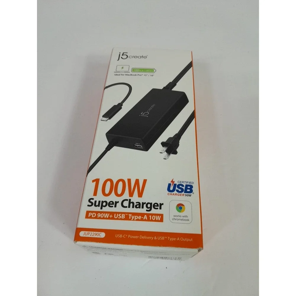 J5 Create 100W PD USB-C Super Charger 100w JUP2290C NoB